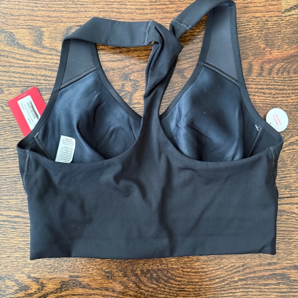 NWT $68 Spanx Longline Medium Impact Black Sports Bra Size S - Picture 2 of 4